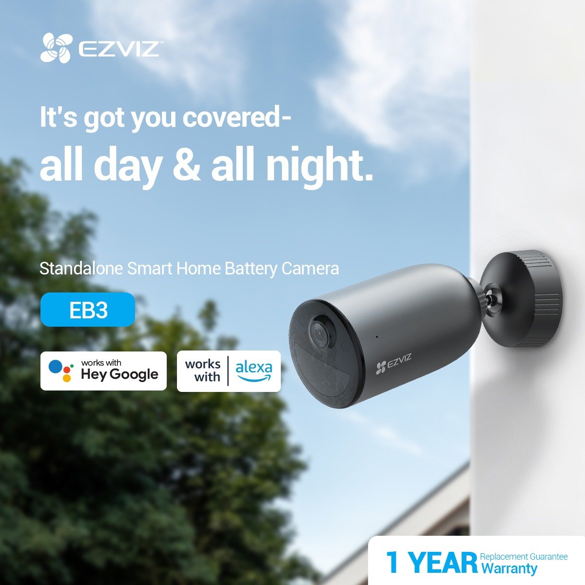 Ezviz EB3 2K 3MP Standalone Smart Home Battery Camera - Image 3