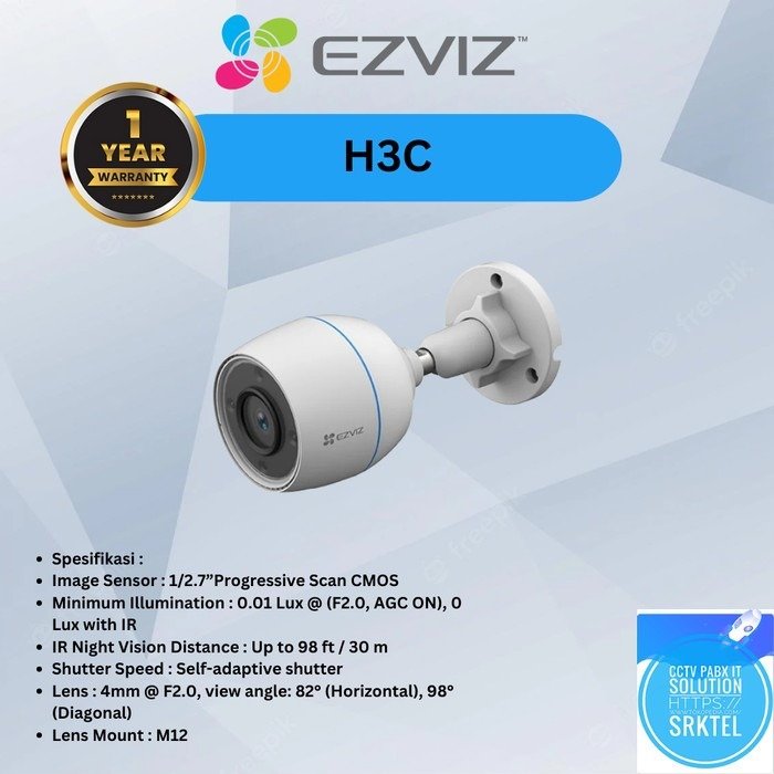 EZVIZ H3c 1080p 2MP Color 2.8mm Outdoor Bullet Wi-Fi Smart Home Camera - Image 4