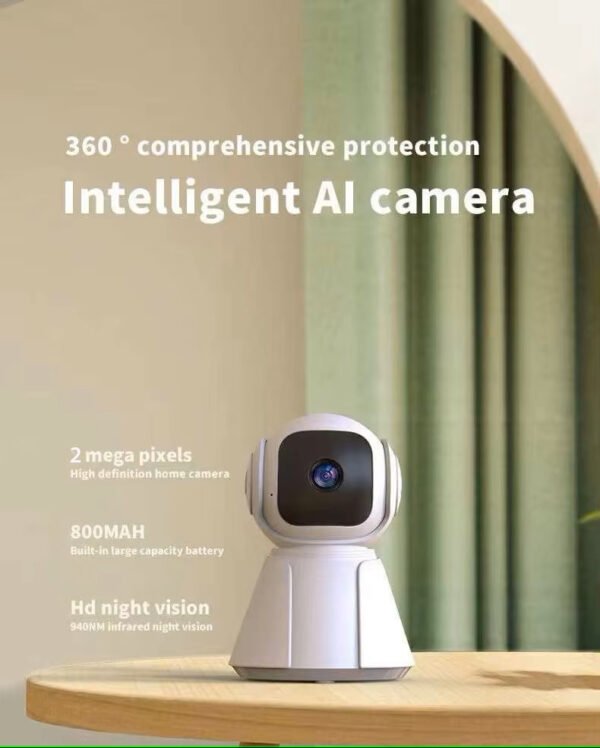 2MP 1080P V380pro APP DC5V Battery Power Wireless PTZ IP Dome Camera AI Humanoid Detection Home Security CCTV Baby Monitor - Image 6