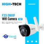 WIFI Camera Outdoor  3MP 1296P HIGH TECH  IP F33 ONVIF Camera Waterproof Full-color Night Vision Starlight V380 Pro Camera