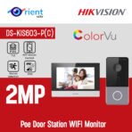 Hikvision DS-KIS603-P(C) Video Intercom Kit Built-in Mic DS-KV6113-WPE1(C) Doorbell DS-KH6320-WTE1 POE Door Station WIFI Monitor