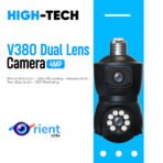 4MP V380 Dual Lens E27 Lamp Head Socket Full Color Wireless PTZ IP Dome Camera Security CCTV Baby Monitor D100