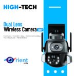 4MP Wifi Camera Dual Lens Wireless Surveillance Cameras with 360 Degree Dead Angle Free Dual View Outdoor Night Vision