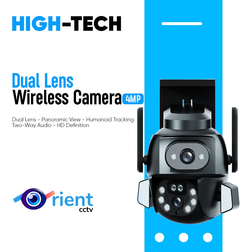 4MP Wifi Camera Dual Lens Wireless Surveillance Cameras with 360 Degree Dead Angle Free Dual View Outdoor Night Vision - Image 1