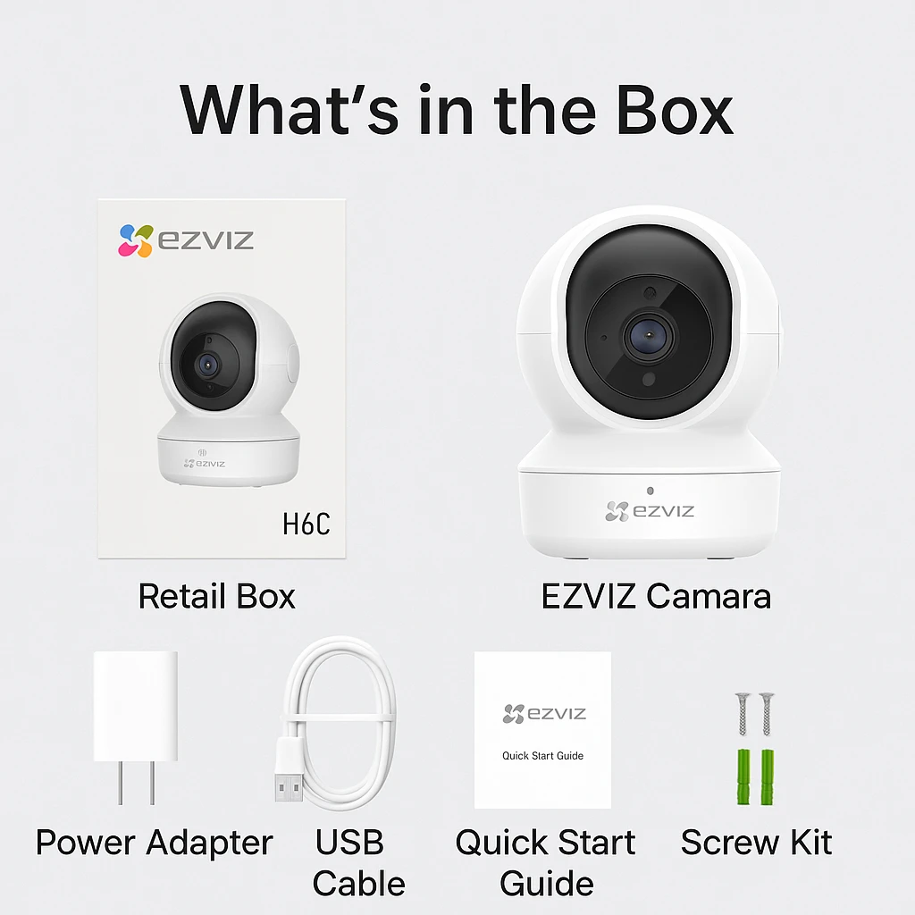 EZVIZ H6C Pro 3MP Pan & Tilt WiFi Smart Camera with Color Night Vision | Auto Tracking | Two-Way Talk - Image 3