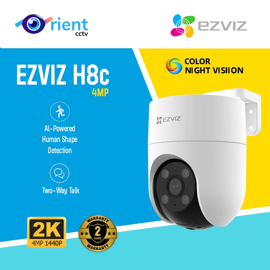 EZVIZ H8c 4MP Outdoor Camera AI Human Detection Two Way Tallk WIFI Color Camera