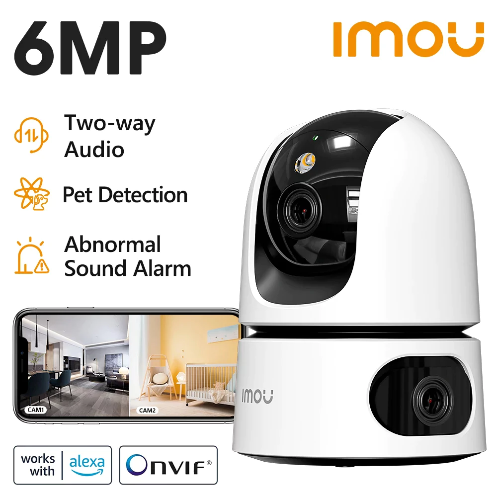for Web IMOU Ranger Dual Lens 6MP Baby Monitor Home WiFi 360 PT Camera Human & Pet Detection Security Surveillance IP Camera - Image 1