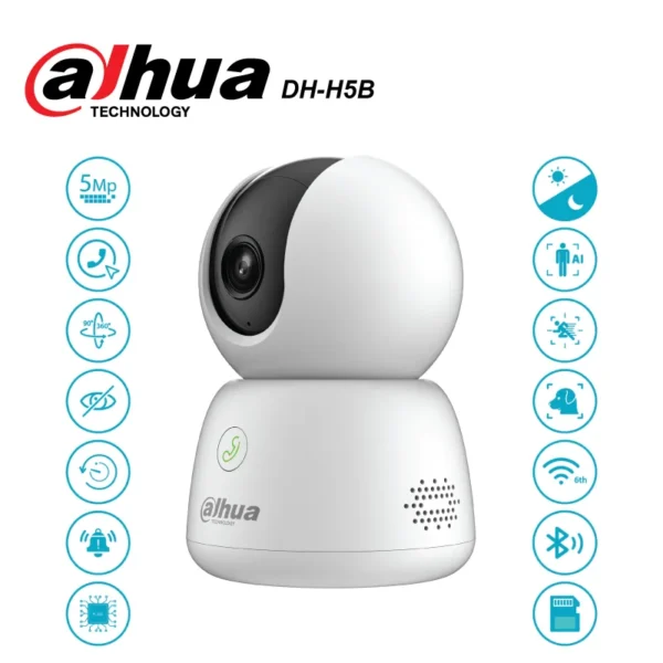 Dahua CCTV wireless CAMERA H5B 5MP Indoor Fixed-focal Wi-Fi Pan & Tilt Network Camera night vision Human Tracking motion