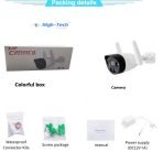 WIFI Camera Outdoor  3MP 1296P HIGH TECH  IP F33 ONVIF Camera Waterproof Full-color Night Vision Starlight V380 Pro Camera - Image 3