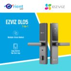 EZVIZ Smart Lock, 7-in-1 Keyless Entry Door Lock, with Fingerprint Access – Secure Keyless Entry, Multiple Unlock Options (DL05-Grey)