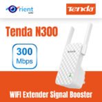 Tenda N300 WIFI Extender Signal Booster for Home  Single Band WIFI Range Extender One Button Extension Internet Booster Universal Compatibility(A9)