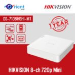 HIKVISION 8-ch 720p Mini 1U H.265 DVR DS-7108HGHI-M1 AI Human Detection XVR DVR