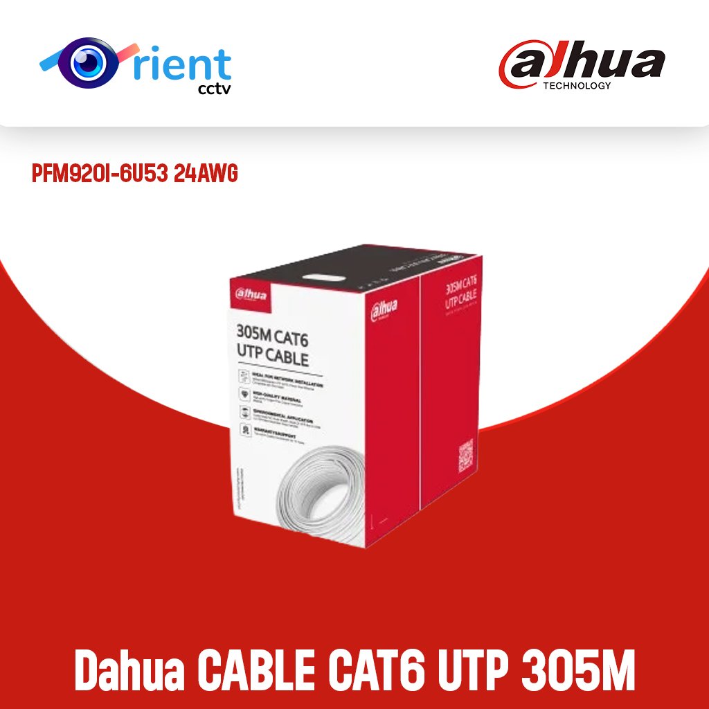 8 Dahua CABLE CAT6 UTP 305M PFM920I-6U53 24AWG Fluke Test Passed - Image 1