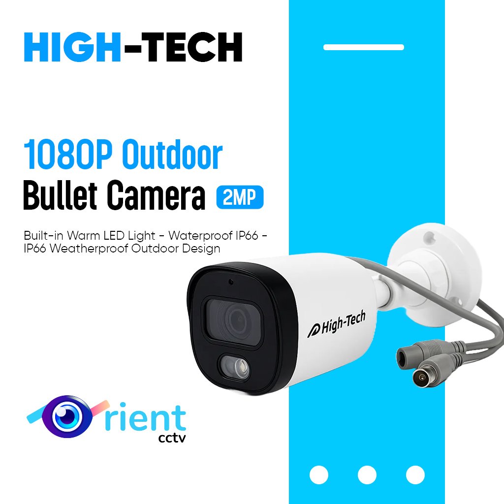 High-Tech HT612 2MP AHD Outdoor Bullet Camera | Full Color 1080P | Night Vision | Waterproof CCTV - Image 1