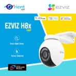 EZVIZ H8x 4MP Outdoor Wifi Ultra Low Light Surveillance Camera with Auto Zoom Tracking, Color Full Night Vision  Person/Vehicle Detection, Two-Way Audio, Active Defense