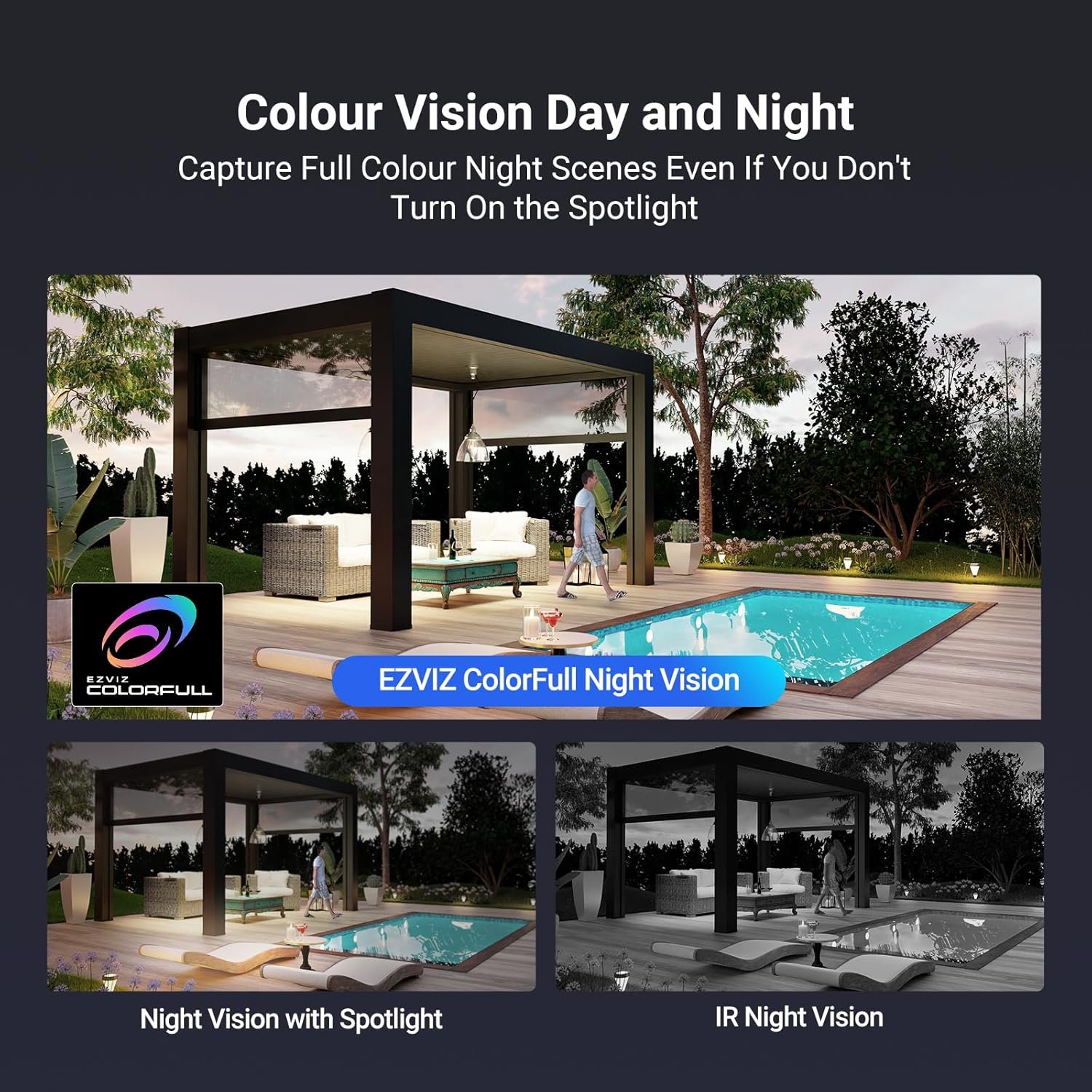 6825e19a0867f6333374bf794fcf33636cb5278013300500b73fa.jpg EZVIZ H8x 4MP Outdoor Wifi Ultra Low Light Surveillance Camera with Auto Zoom Tracking, Color Full Night Vision  Person/Vehicle Detection, Two-Way Audio, Active Defense - Image 4