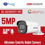 Hikvision 5MP ColorVu Bullet Camera DS-2CE10KF0T-PFS – Inbuilt Mic, Night Vision, IP67 Outdoor CCTV