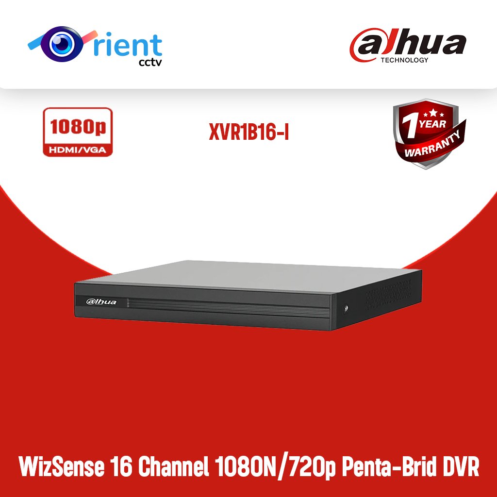 Dahua XVR1B16-I – 16 Channel 1080N/720p Penta-brid DVR with Smart H.264+ Compression | 1-Year Warranty - Image 1