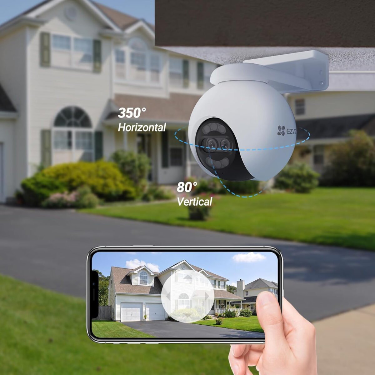 EZVIZ 4K Dual-Lens 8MP+2MP Outdoor Camera, Security Camera Wireless with 30m Colour Night Vision, AI Person/Vehicle Detection, Auto-Tracking, Active Defense, H80x - Image 3