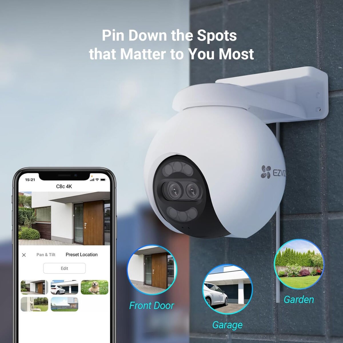 EZVIZ 4K Dual-Lens 8MP+2MP Outdoor Camera, Security Camera Wireless with 30m Colour Night Vision, AI Person/Vehicle Detection, Auto-Tracking, Active Defense, H80x - Image 8
