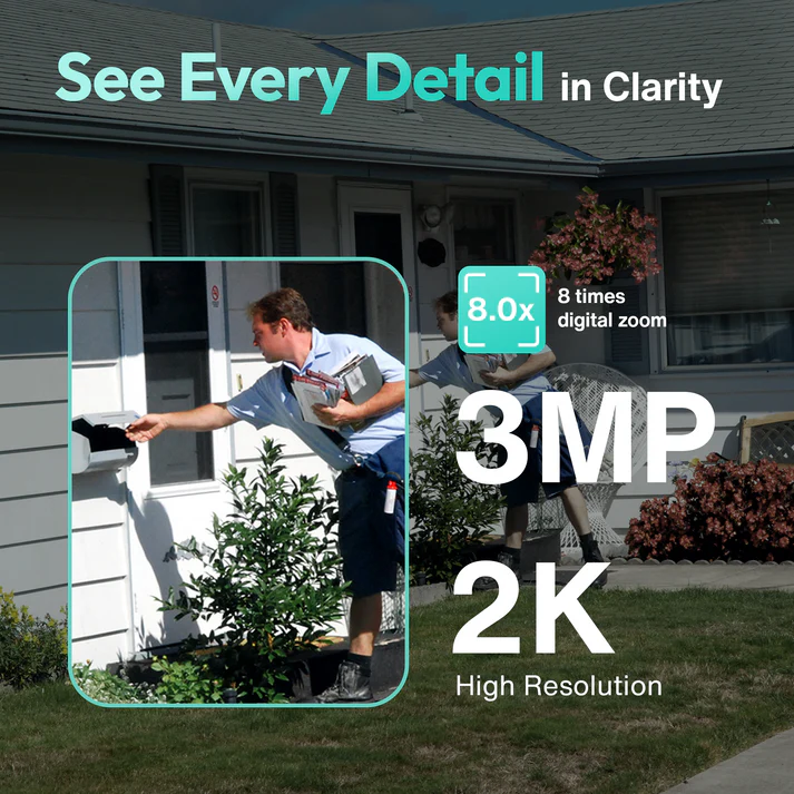 KF2-2 Botslab W313 Outdoor Battery WiFi Camera – 2K PTZ, 360° View, Night Vision, Weatherproof - Image 4