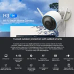 EZVIZ H3c 5MP (3K) Outdoor Wi-Fi Camera – Color Night Vision | Smart Security Camera for Home & Office (Wireless) - Image 2