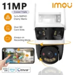 IMOU Cruiser Triple Lens Outdoor 11MP Camera 2 Red-Bule Warning Light PTZ WiFi Camera Vehicle & Human Detection Surveillance Monitor