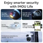 IMOU Cruiser Triple Lens Outdoor 11MP Camera 2 Red-Bule Warning Light PTZ WiFi Camera Vehicle & Human Detection Surveillance Monitor - Image 6