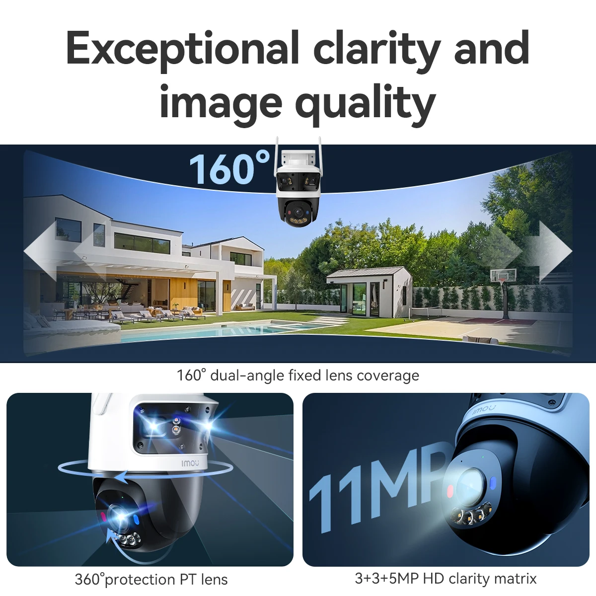 kf-Sd88e89e13cf8474e99386888ad5c35e6q IMOU Cruiser Triple Lens Outdoor 11MP Camera 2 Red-Bule Warning Light PTZ WiFi Camera Vehicle & Human Detection Surveillance Monitor - Image 2