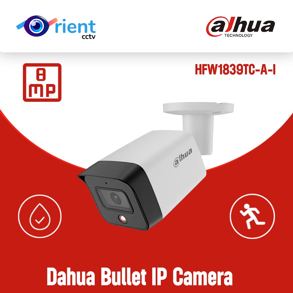 27 Dahua HFW1839TC-A-I Bullet IP Camera – 8MP AI-Powered Ultra HD Security with Color Night Vision & Weatherproof Design - Image 1