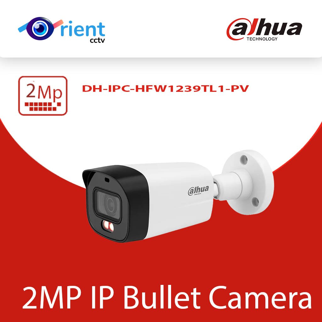 Dahua Camera Dahua DH-IPC-HFW1239TL1-PV –S6 2MP Dual Light Two-Way Talk IP Bullet Camera | Full HD Security System Pakistan - Image 1