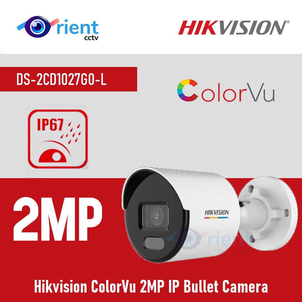 HIKVISION DS-2CD1027G0-L 2MP ColorVu IP Bullet Camera - Orient CCTV