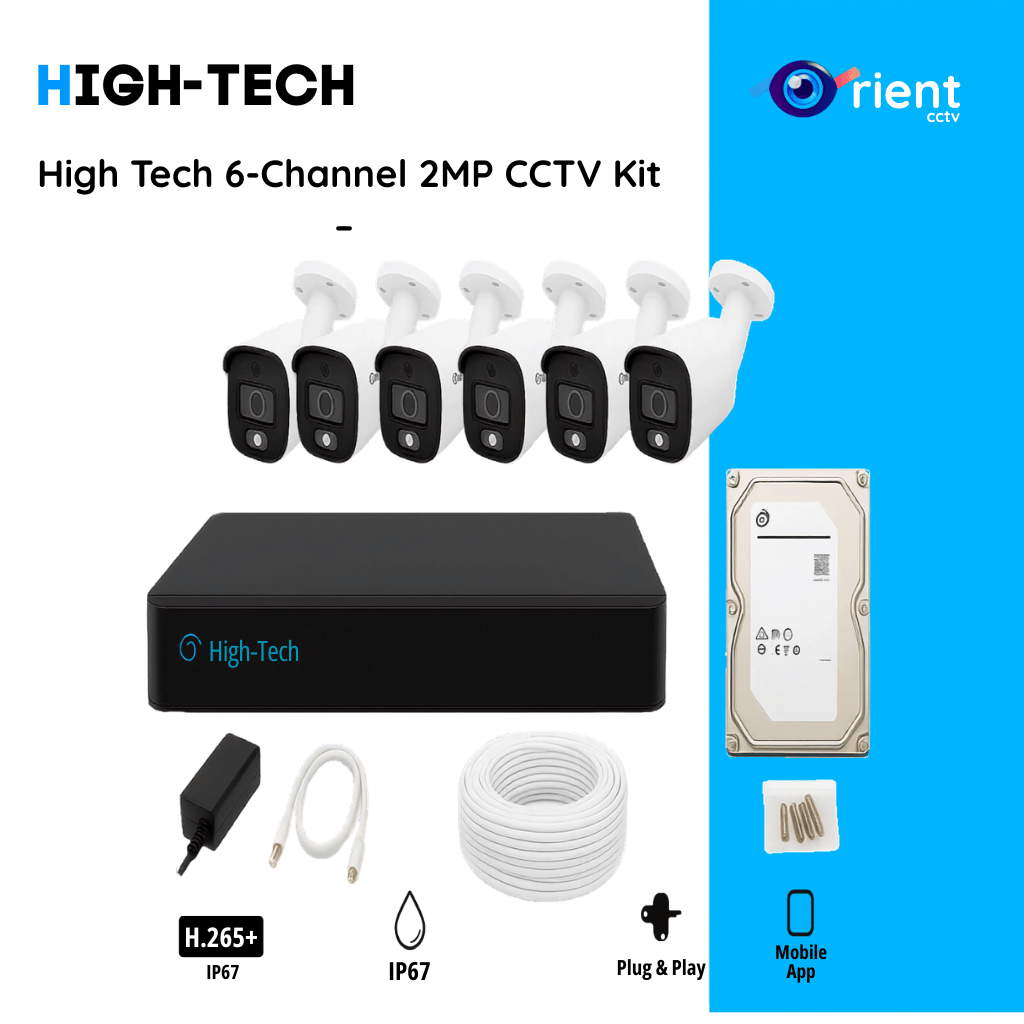 6-Channel 2MP CCTV Kit | 4 Cameras & 500GB HDD