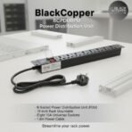 Black Copper  8-Port Rackmount Power Distribution Unit with Surge Protection - Image 3