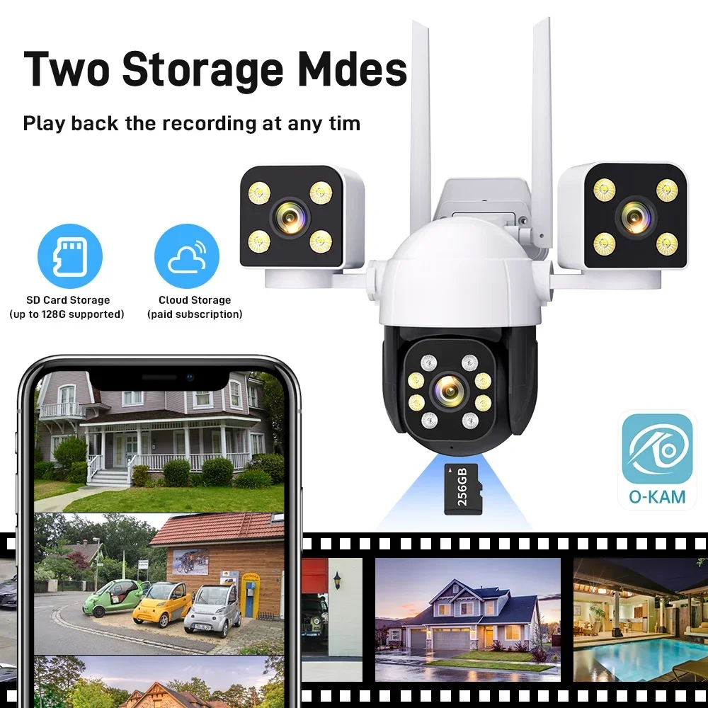 kf-S7930609eba7e4e9fb526d8b43e624db6o V380 Pro Smart WiFi Security Cameras 9MP 4K 3 Lens 3 Screens Waterproof Wireless CCTV PTZ 360 Intelligent Outdoor Surveillance Camera - Image 5