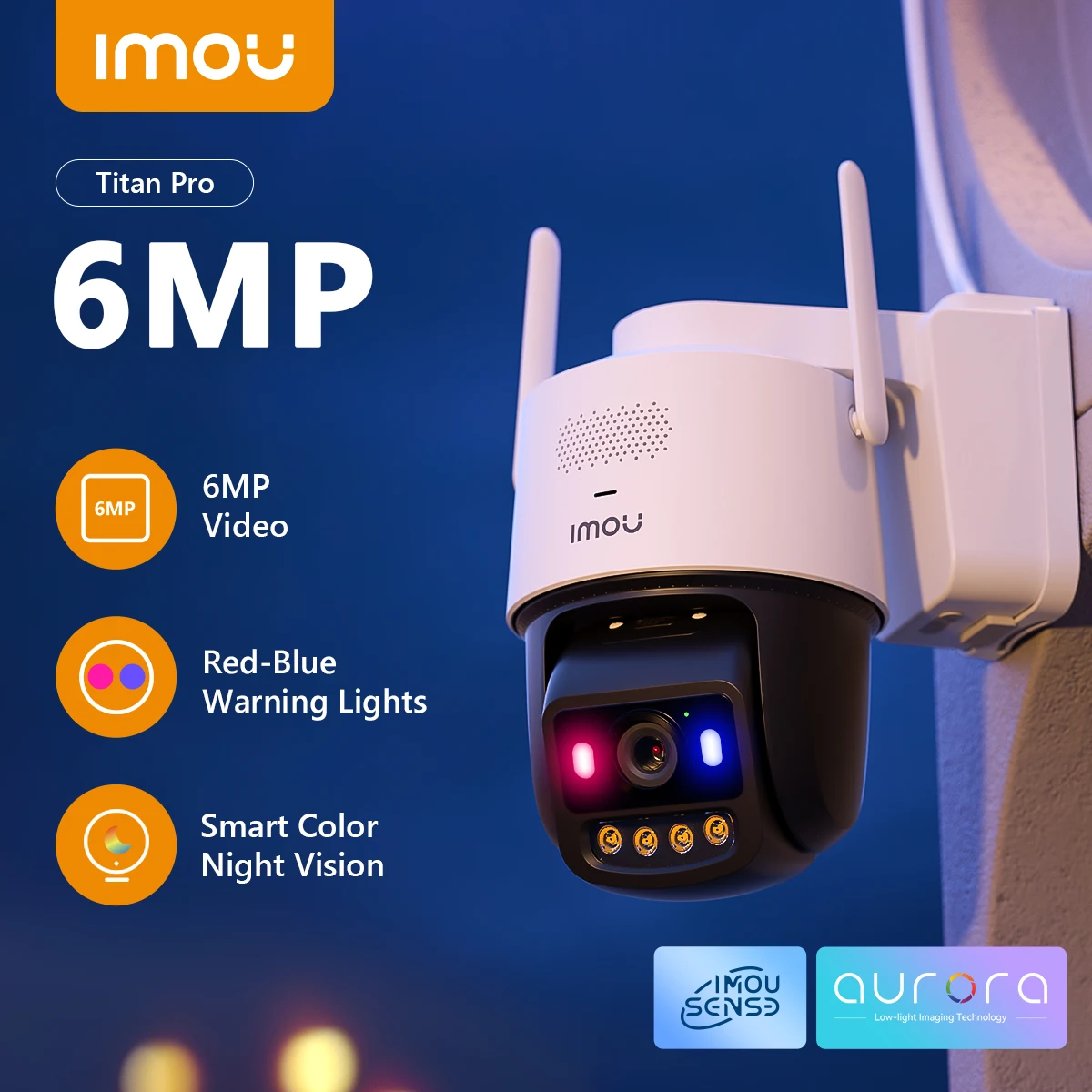 IMOU 5G WIFI IP Camera Titan Pro 6MP Red-Blue Warning Lights Outdoor POE Security Camera Full-Color Night Vision Human Detection - Image 1