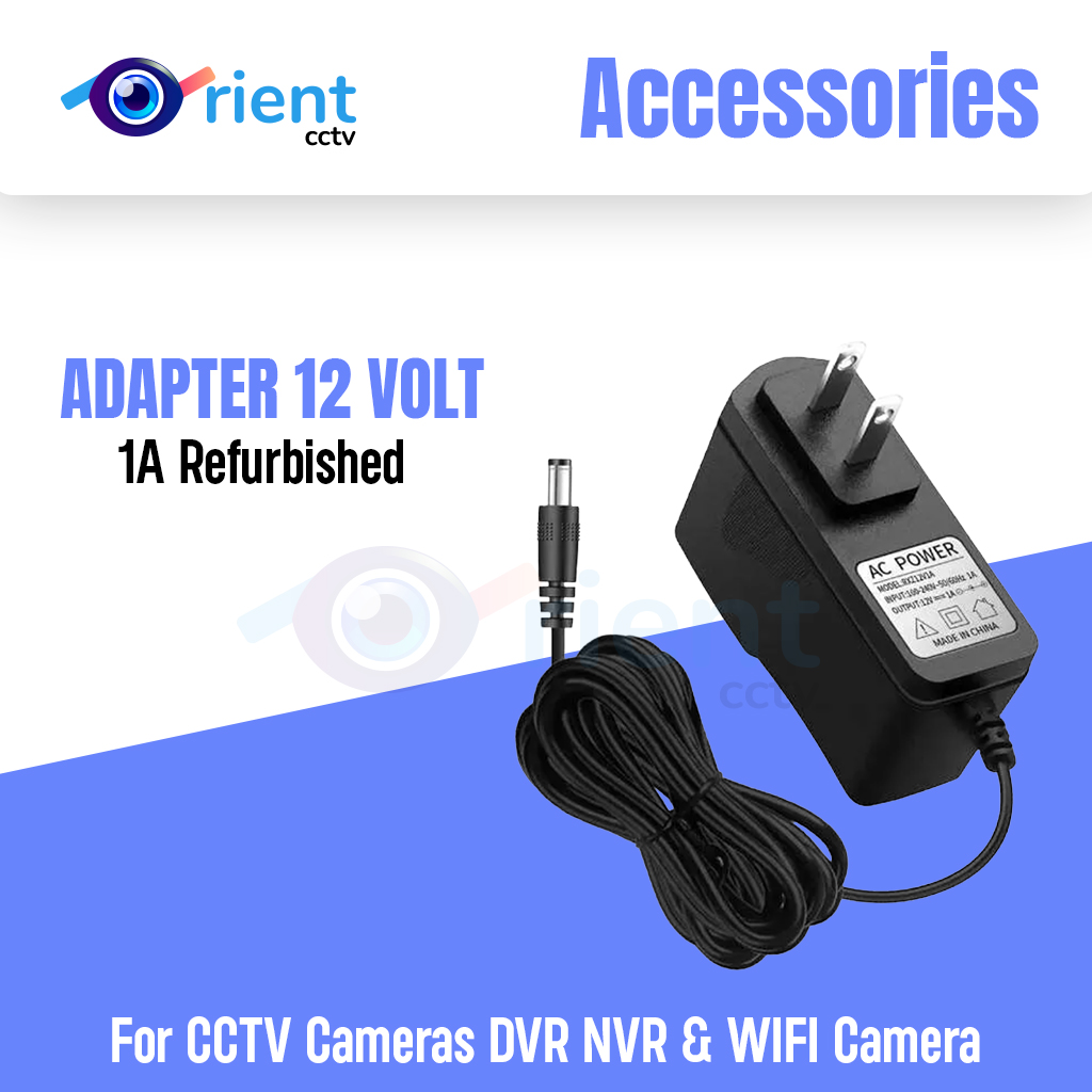 ADAPTER 12 VOLT , 1A Refurbished for CCTV Cameras DVR NVR & WIFI Camera ADAPTER 12 VOLT , 1A Refurbished for CCTV Cameras DVR NVR & WIFI Camera