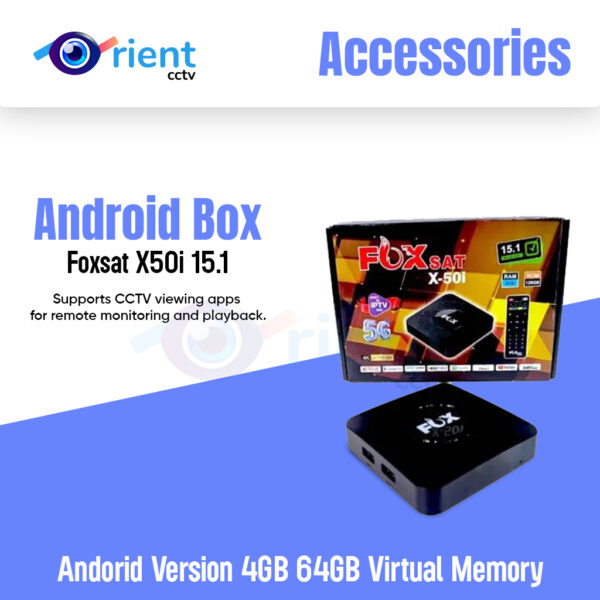 Android Box Foxsat X50i 15.1 Andorid Version 4GB 64GB Virtual Memory