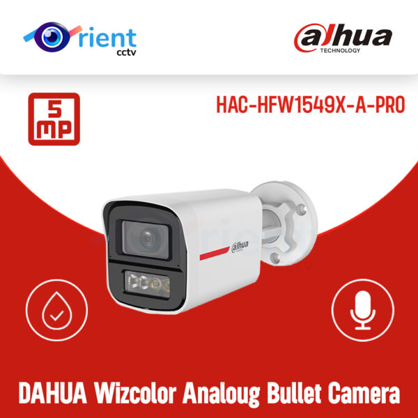 DAHUA HAC-HFW1549X-A-PRO 5MP Wizcolor Analoug Bullet Camera