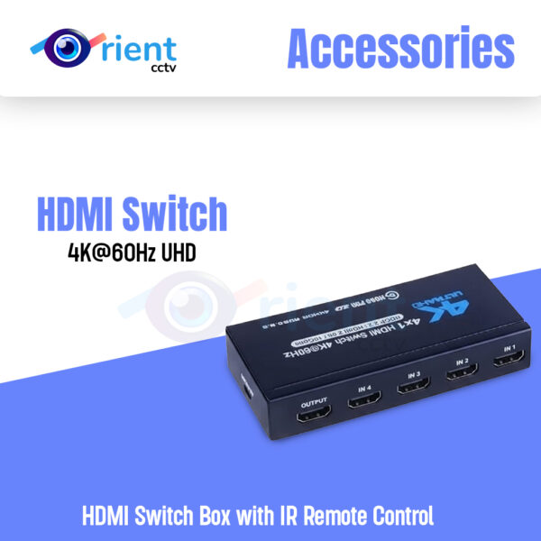 HDMI Switch 4K@60Hz UHD HDMI Switcher Splitter 5 in 1 Out, HDMI Switch Box with IR Remote Control