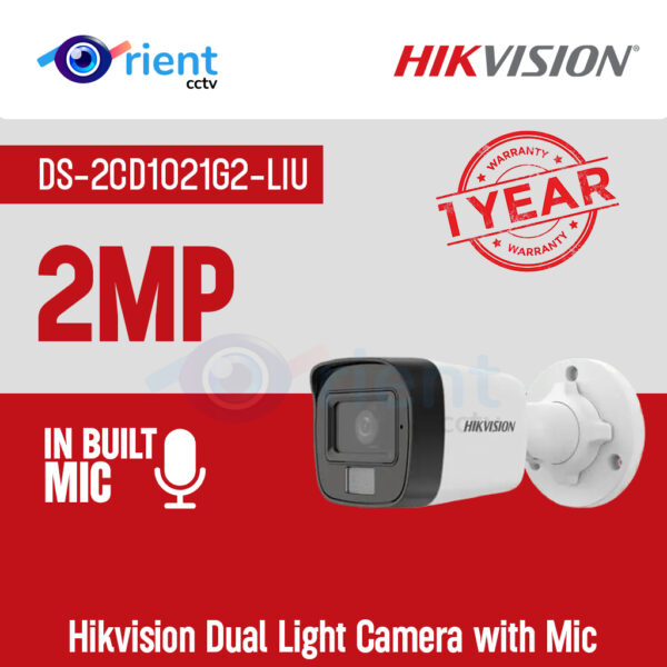 Hikvision DS-2CD1021G2-LIU 2MP Dual Light Camera with Mic