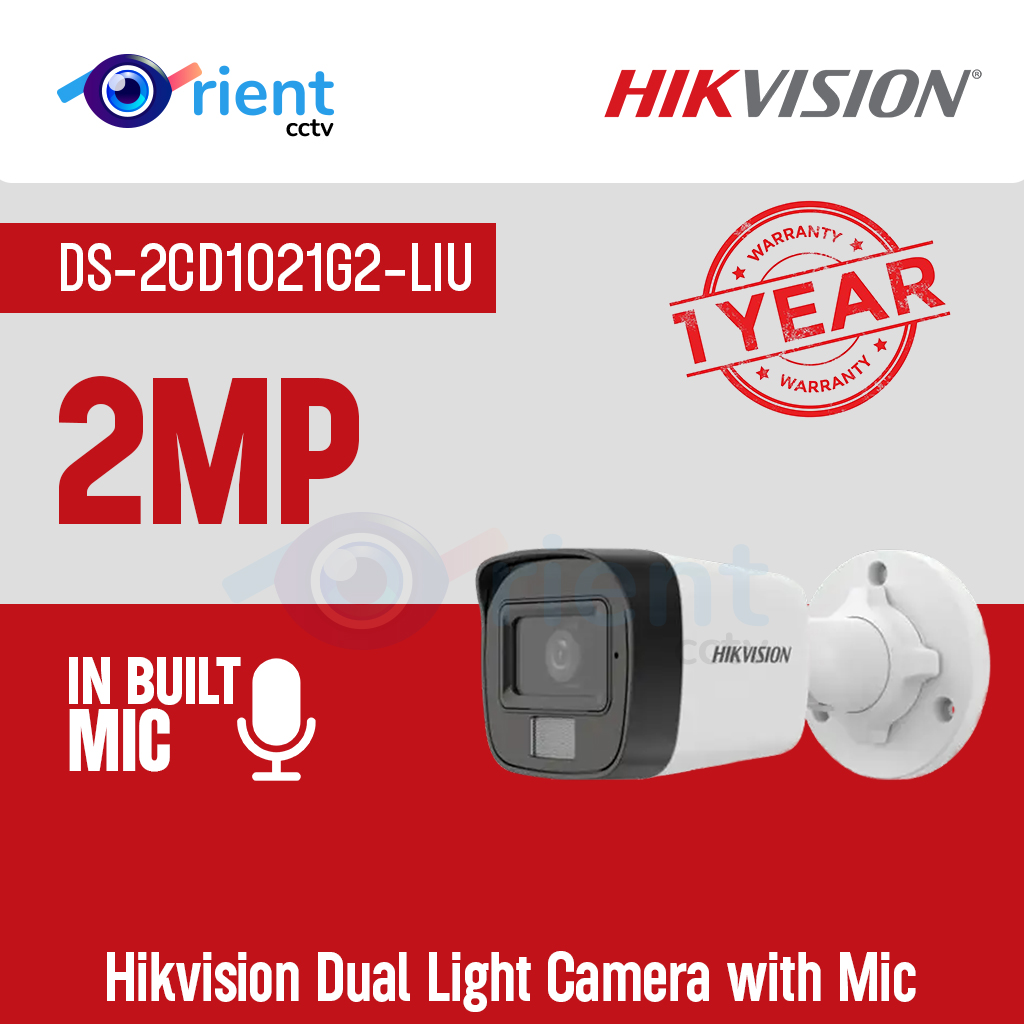 Hikvision DS-2CD1021G2-LIU 2MP Dual Light Camera with Mic