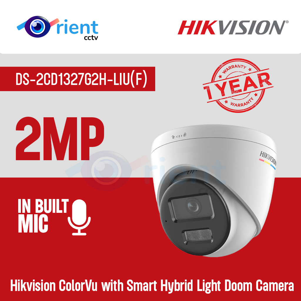 Hikvision DS-2CD1327G2H-LIU(F) 2 MP ColorVu with Smart Hybrid Light Doom Camera - Image 1