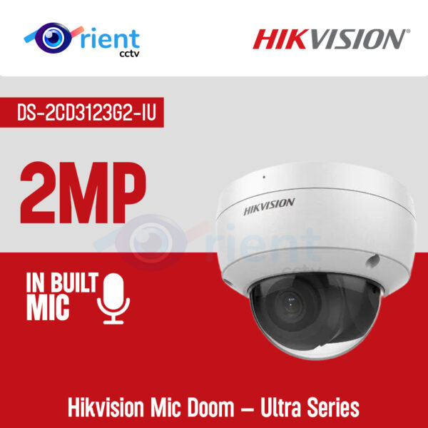 Hikvision DS-2CD3123G2-IU 2MP Mic Doom – Ultra Series