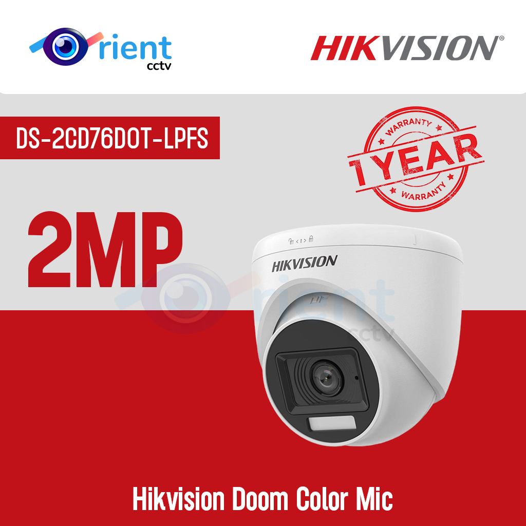 Hikvision DS-2CD76D0T-LPFS Doom 2MP Color Mic Hikvision DS-2CD76D0T-LPFS Doom 2MP Color Mic - Image 1