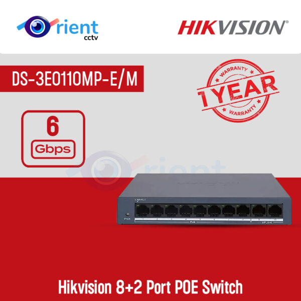 Hikvision DS-3E0110MP-E M 8+2 Port POE Switch