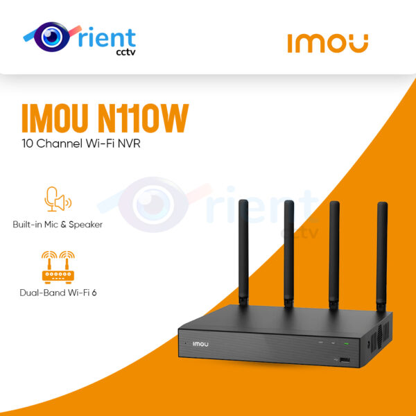 IMOU N110W 10 Channel Wi-Fi NVR Built-in Mic & Speaker Dual-Band Wi-Fi 6