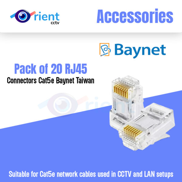 Pack of 20 RJ45 Connectors Cat5e Baynet Taiwan