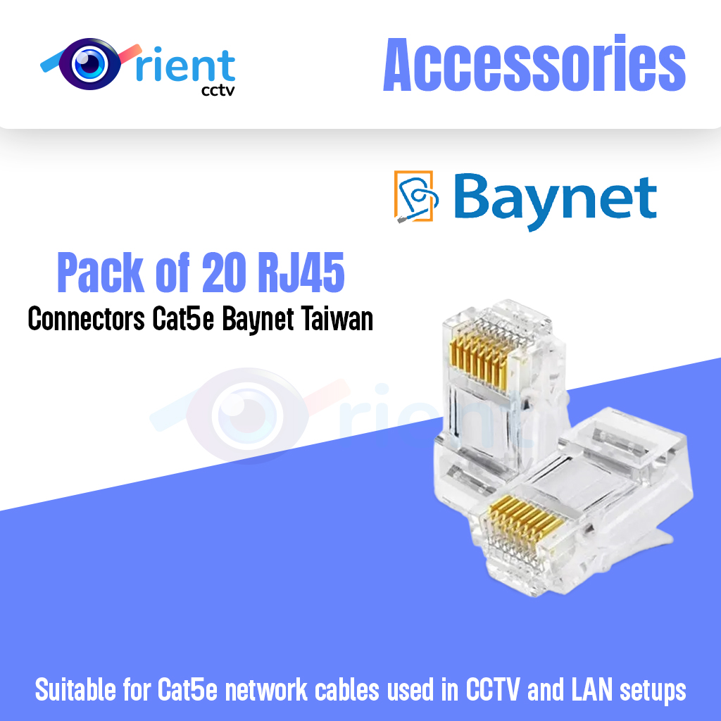 Pack of 20 RJ45 Connectors Cat5e Baynet Taiwan