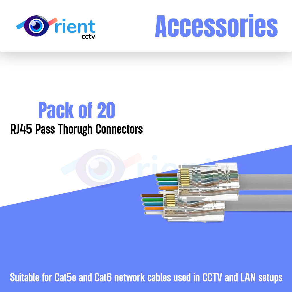 Pack of 20 RJ45 Pass Thorugh Connectors